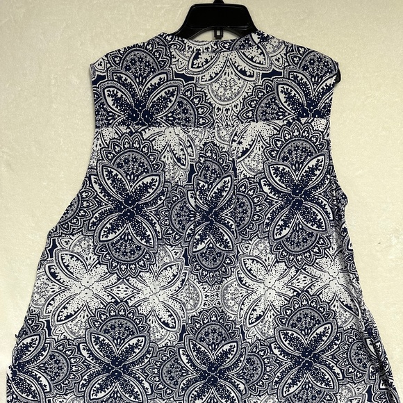Old Navy Women's Dress 3X Rayon Sleeveless Blue Paisley Swimsuit Cover w/Tie-up - Picture 7 of 10